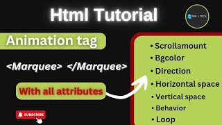 Html marquee tag tutorial | Marquee tag in html | How to use marquee tag in html with all attributes
