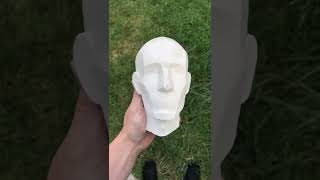 Simplified head sculpture cast in plaster. #sculpting #art #sculptor #coolart #howtosculpt #shorts