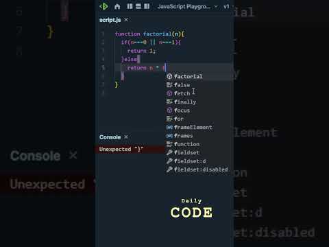 How  to calculate the factorial of a given positive integer. #shorts #short #codecrafting  #webdev