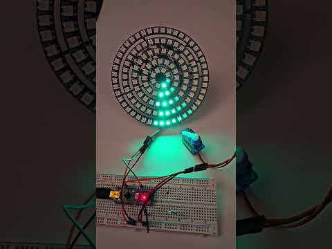 Arduino LED RADAR Servo Sync #arduino #coding #mechatronics