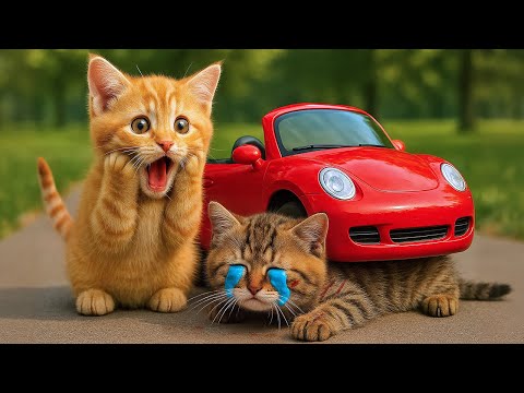 Kitten Ran the Car Over a Stray Kitten 😿 Mama Cat Brings Injured Kitten Home 🏠 Takes Care of it ❤️
