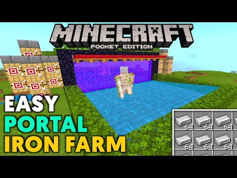 SIMPLE PORTAL IRON FARM FOR MINECRAFT POCKET EDITION