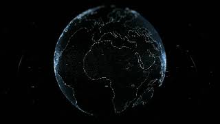 Digital Projection of The  Earth Mass on Blue Lights. #DigitalEarth