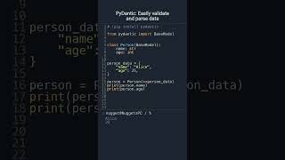 PyDantic: Easily validate and parse data | #DevNuggets #shorts