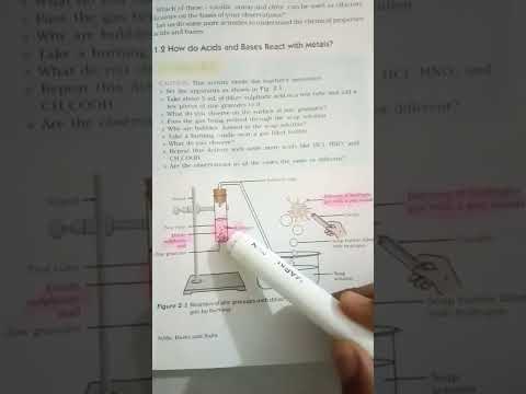 reaction of zinc granules with dilute sulphuric acid and testing gas by burning
