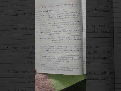 Features of python || what are the features of python ||hand written notes