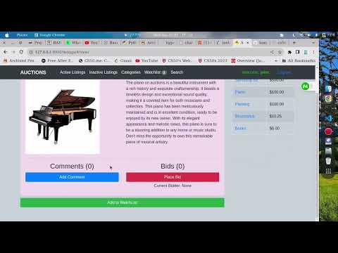 Auctionize: Revealing My Django Auction App | CS50W Project 2 Presentation