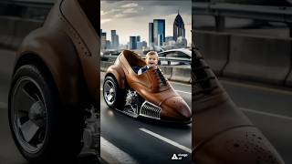 Futuristic Sneaker Car Adventure–A Child's Joyful Drive Through the City #luxurycars  #vairalshort