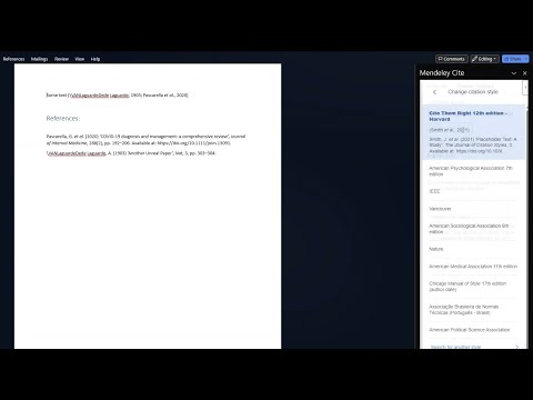 How to Add Citations in a Microsoft Word Document using Mendeley