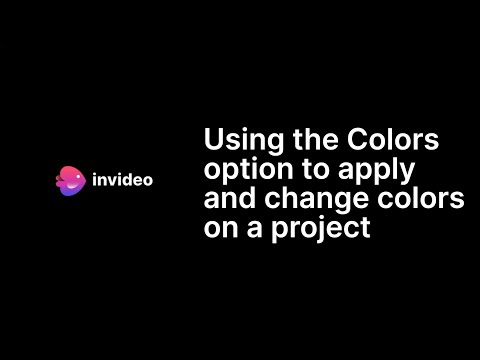Using the Colors option to apply and change colors on a project