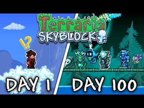 I Survived 100 Days in Terraria Skyblock..