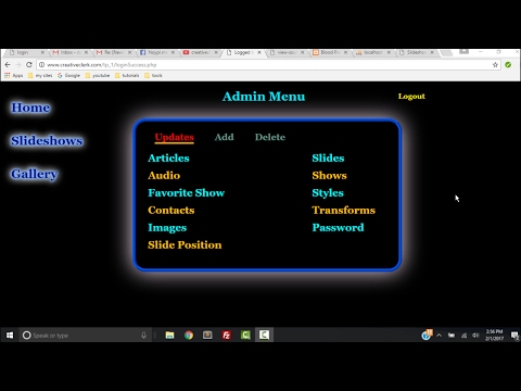 CSS TRANSITION SLIDESHOW CONTENT MAMAGEMENT SYSTEM EXAMPLE