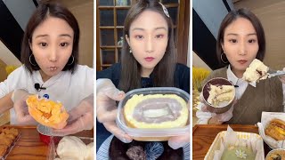 asmr mukbangasmr/kwai dessert mukbang,/mochi eating,creperoll cake chocolate #asmr