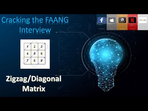 Cracking The Coding Interview | Zigzag/Diagonal Matrix Explain and Solve. | [Cracking FAANG].