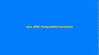 Java JDBC PostgreSQL Connection