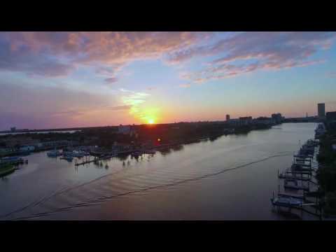 Drone video of a flock of birds over Harbour Island in Tampa