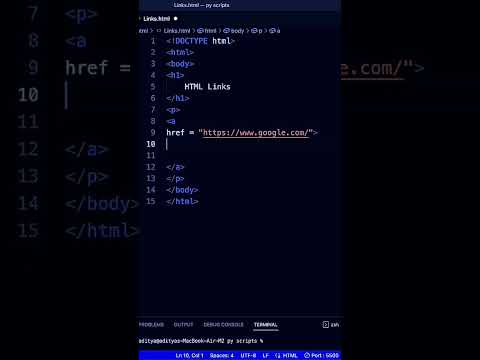 Html Links : How to insert a link in HTML? #python #coding #youtubeshorts #html #web #programming