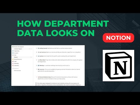 Departmental Data Layout on Notion : Visual Tour | Notion for beginners