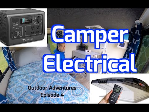 Mini Camper - Electrical System - Runaway Rouser - Episode 4  with Maxxair Fan and Bluetti EB55