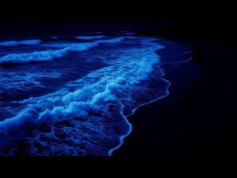Calm Ocean Sounds at Night | Relaxing Tropical Beach at Night for Sleeping