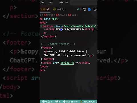 #ChatGPT Landing Page by #CodeWithAsur #webdevelopment #landingpage #vscode