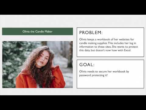 Learn to Encrypt or Password Protect an Excel Workbook with Olivia the Candle Maker