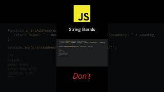 🎥: JavaScript ES6 Feature: String Literals with Backticks (`) | Do's and Don'ts