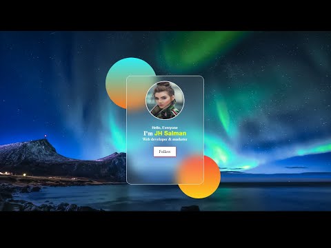 How To Make Beautiful Profile Card With Glassmorphism Effect Using Only HTML & CSS