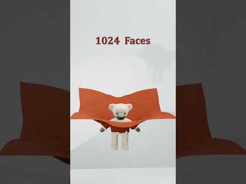 Pass Through Cloth from 4 Face to 16K Faces #blender #3dart #3danimation #clothsimulation #learning