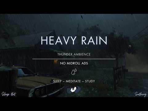Heavy Rain With Thunder | No Ads | Relaxing Rain Sounds For Sleeping