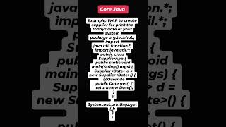 "Using Supplier Interface in Java to Print Today's Date"