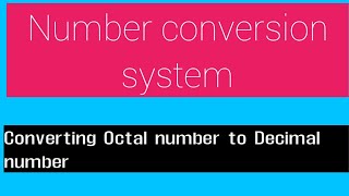 Converting octal to decimal number in telugu