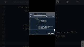 Simple HTML Table! #coding #foryou #ytshorts #code #bts #html #python