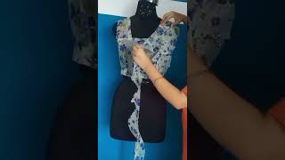 Part 1 frill organza Top tutorial . Frill top draping #topdraping #shorts #viralshort #toptutorial
