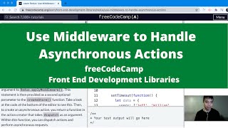 Use Middleware to Handle Asynchronous Actions (Front End Development Libraries) freeCodeCamp