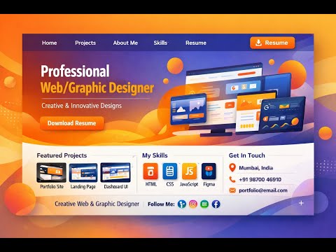 Modern Animated Portfolio Website Design | HTML CSS JavaScript.