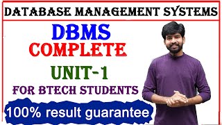 DBMS complete unit 1 for btech students | database management systems jntuh btech r18 | unit 1