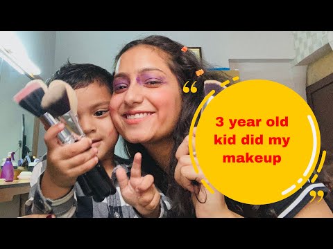 kid doing my makeup/ Fun video/ Funny video/ Watch till the end