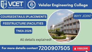 ✨🎓Velalar Engineering College 📚🫣#erode#campustour#course#feestructure#cutoff