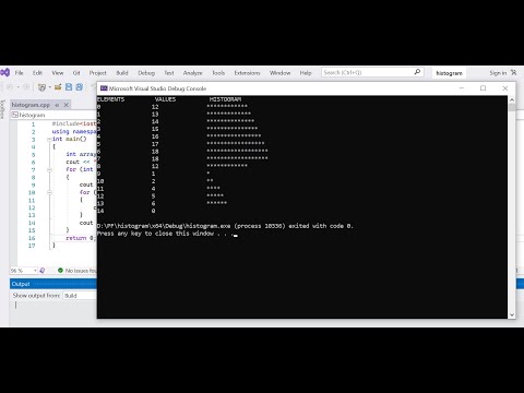 A C++ Program that input into 1-D array of 15 values.It fill the array then draw  bar of histogram.
