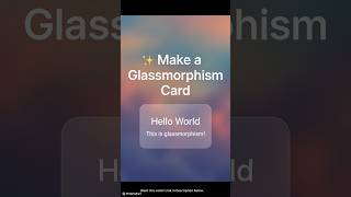 CSS Glassmorphism Card 🔮 | Modern UI Design with HTML & CSS | Source Code in Description 💻