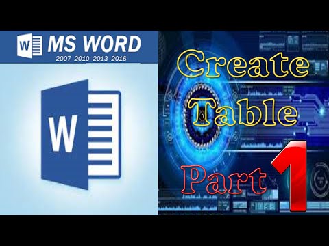 MS Word Table Part-I