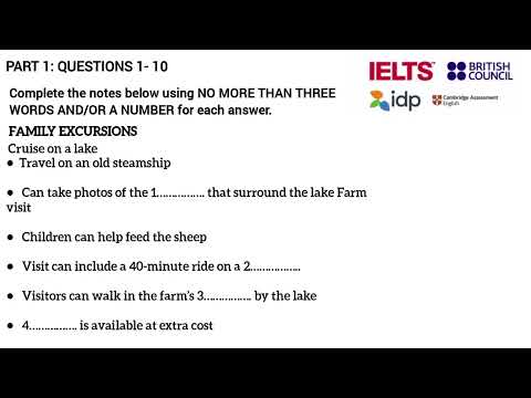 FAMILY EXCURSIONS | IELTS Listening Part 1 with answers  | lelts  | Achieve ielts