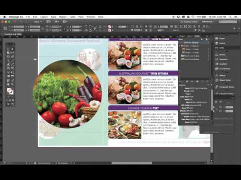 Adobe Indesign tutorial on re-drawing food brochure