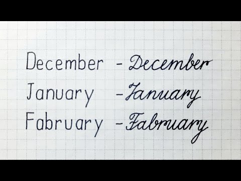 How to practice neat handwriting. Writing the names of Winter months
