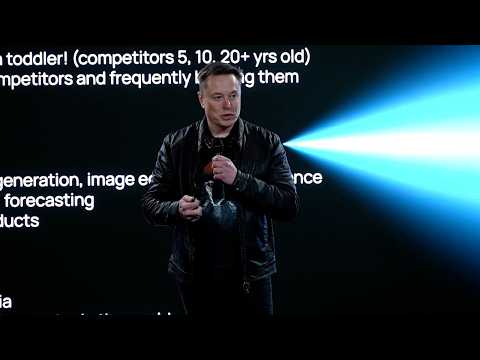 Elon Musk latest presentation, (xAI achievements, MoonBase Alpha, Understanding the universe, AI)