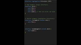 SOLID Principles : Interface Segregation Principle in 60 seconds #shorts