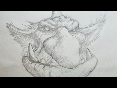 Drawing a face that only a mother could love.