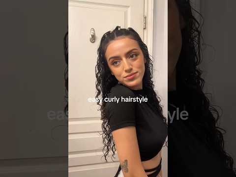 5-Minute EASY Curly Hairstyle 😮🙌🏽 #curlyhairstyles #curlyhair #easyhairstyles