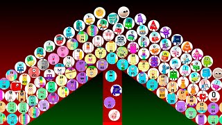 ALL LEARNINGBLOCKS Marble Race in Algodoo 🏁 Alphablocks vs Numberblocks – Who Will Win?
